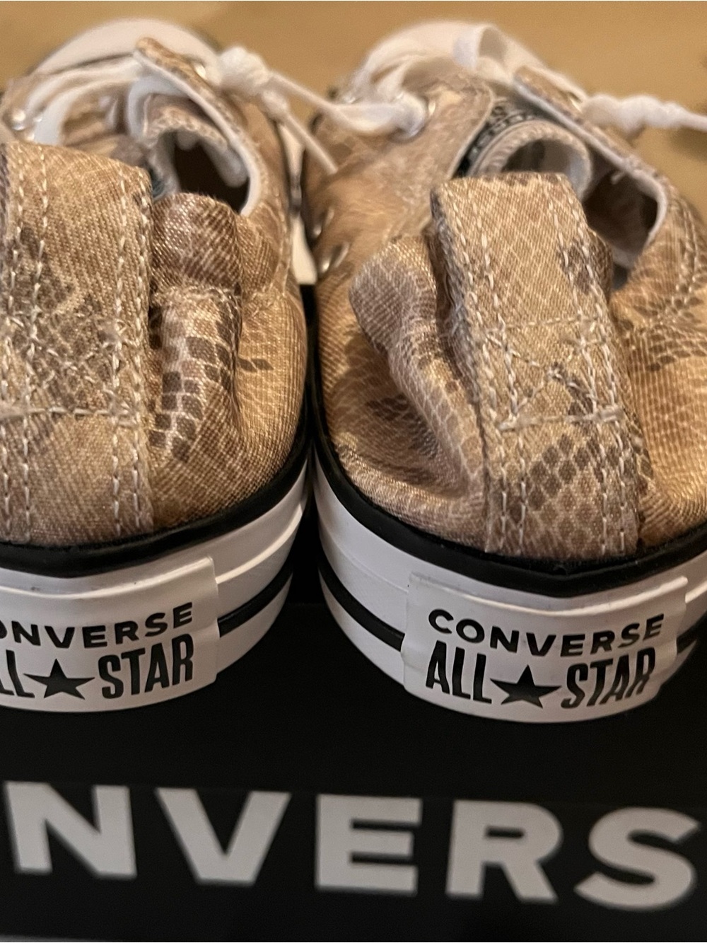 Converse Snake-Print Low Top Sneakers in Tan Size 7 (never worn)